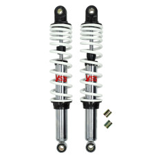 schokbrekerset yss 360mm chroom/wit simson, kreidler rd220-360p-03-15p schokbrekerset yss 360mm chroom/wit simson, kreidler rd220-360p-03-15p
