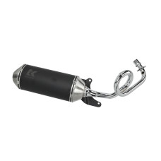 uitlaat Turbokit ovaal euro-5 Gmax chrome bocht zwart/alu zip 4t 3v, piaggio & gilera