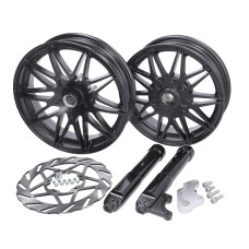 wielset Fast Arrow Pro 11 en 12 inch wiel + oversized remschijfset zwart mat piaggio, zip2000, zip 2t , zip 4t wielset Fast Arrow Pro 11 en 12 inch wiel + oversized remschijfset zwart mat piaggio, zip2000, zip 2t , zip 4t