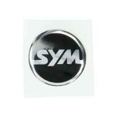 embleem Sym logo rond 40mm zwart/chroom