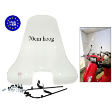 windscherm Regia met bevestigingsset hoog vierkante koplamp (made in EU) 70cm helder agm VX50s, BTC Riva Sport, china vespa S