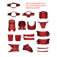 plaatwerkset (ronde+vierkante koplamp) rood mat 18-delig agm VX50s, china lx/napoli, riva, vx50 plaatwerkset (ronde+vierkante koplamp) rood mat 18-delig agm VX50s, china lx/napoli, riva, vx50
