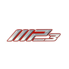 embleem Piaggio origineel woord [mp3] 300/350/400/500 chroom/rood mp3 2h002530