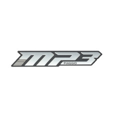 embleem Piaggio origineel woord [mp3] zijscherm euro-5/5+ chroom/zwart mp3 530 HPE, mp3-400cc 2h005222