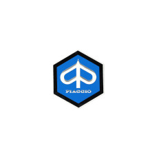 embleem logo metaal zeskant 31mm blauw/zwart piaggio