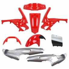 plaatwerkset origineel model rood/zilver-matt 9-delig gilera runner 50/125/180 plaatwerkset origineel model rood/zilver-matt 9-delig gilera runner 50/125/180