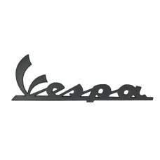 embleem Piaggio origineel woord [vespa] voorscherm mat zwart gts 310, gtv 300, gtv 310 2h005863