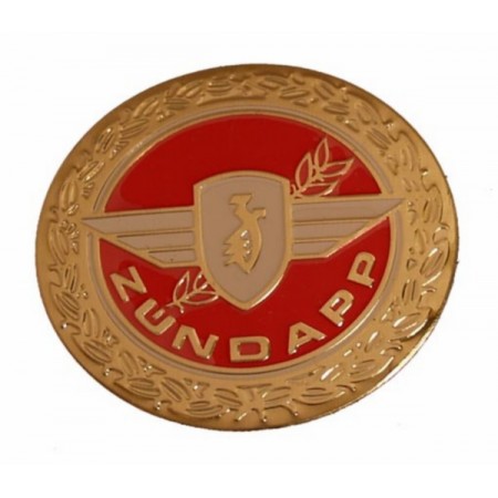 Sticker tank  Zundapp logo rond rood/goud Z440-20.100/R