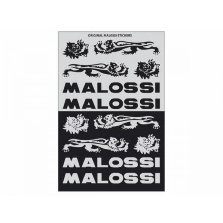 Stickerset zwart/zilver Malossi 3314154T 3-delig 