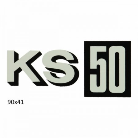 Sticker zijscherm ks50 wit/zwart 1976-1977